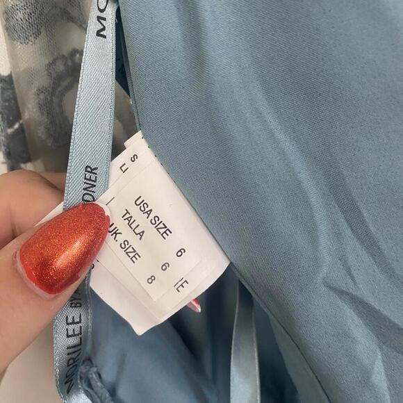 MORI LEE by Madeline Gardner Teal embellished maxi formal dress - Picture 7 of 7